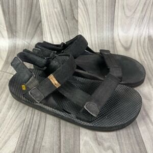 Freewaters Sandals Womens‎ 7.5 Black Ankle Sports Strap Flat Heel Hook & Loop